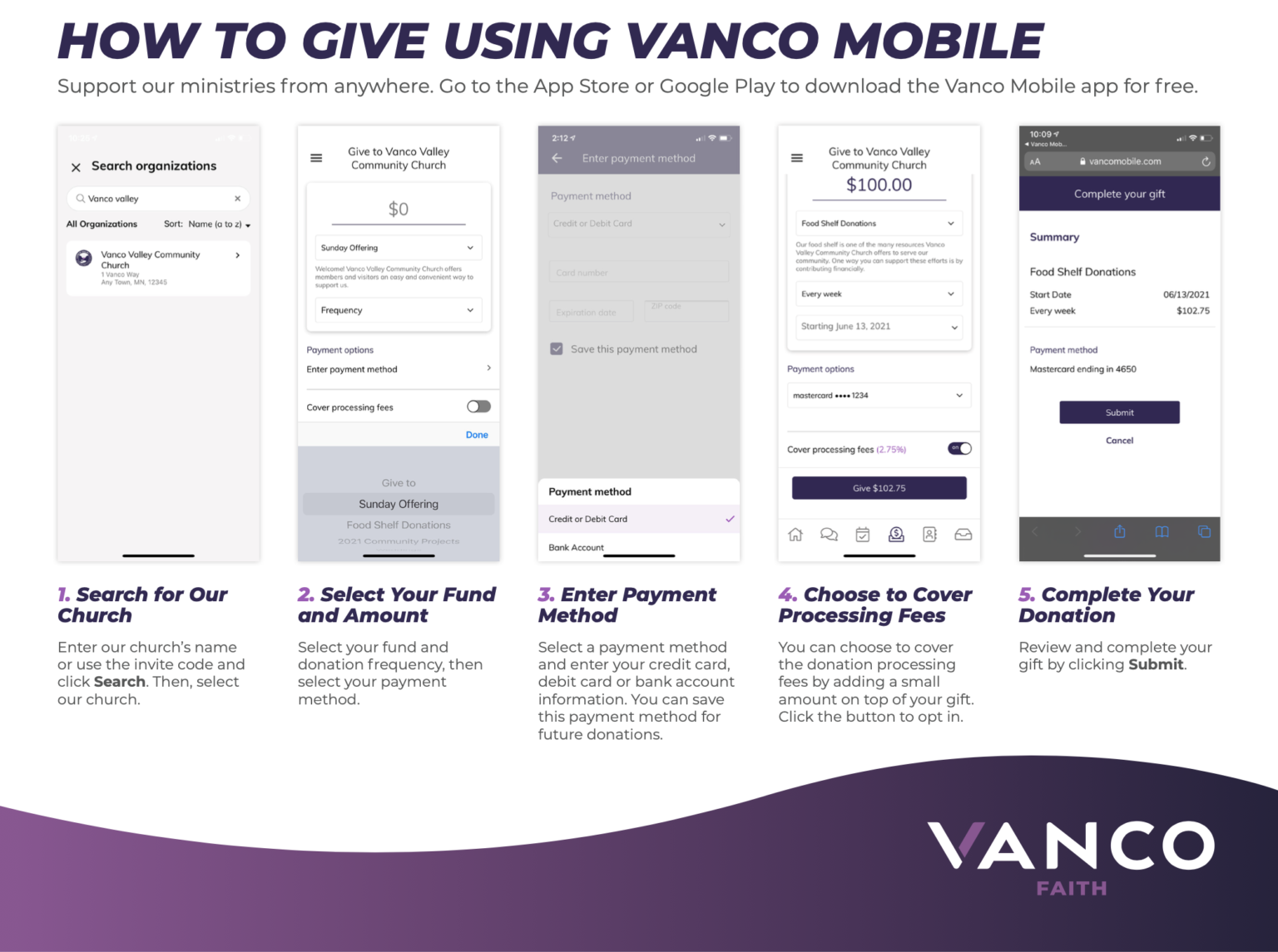 Mobile Giving via Vanco - King of Peace MCC