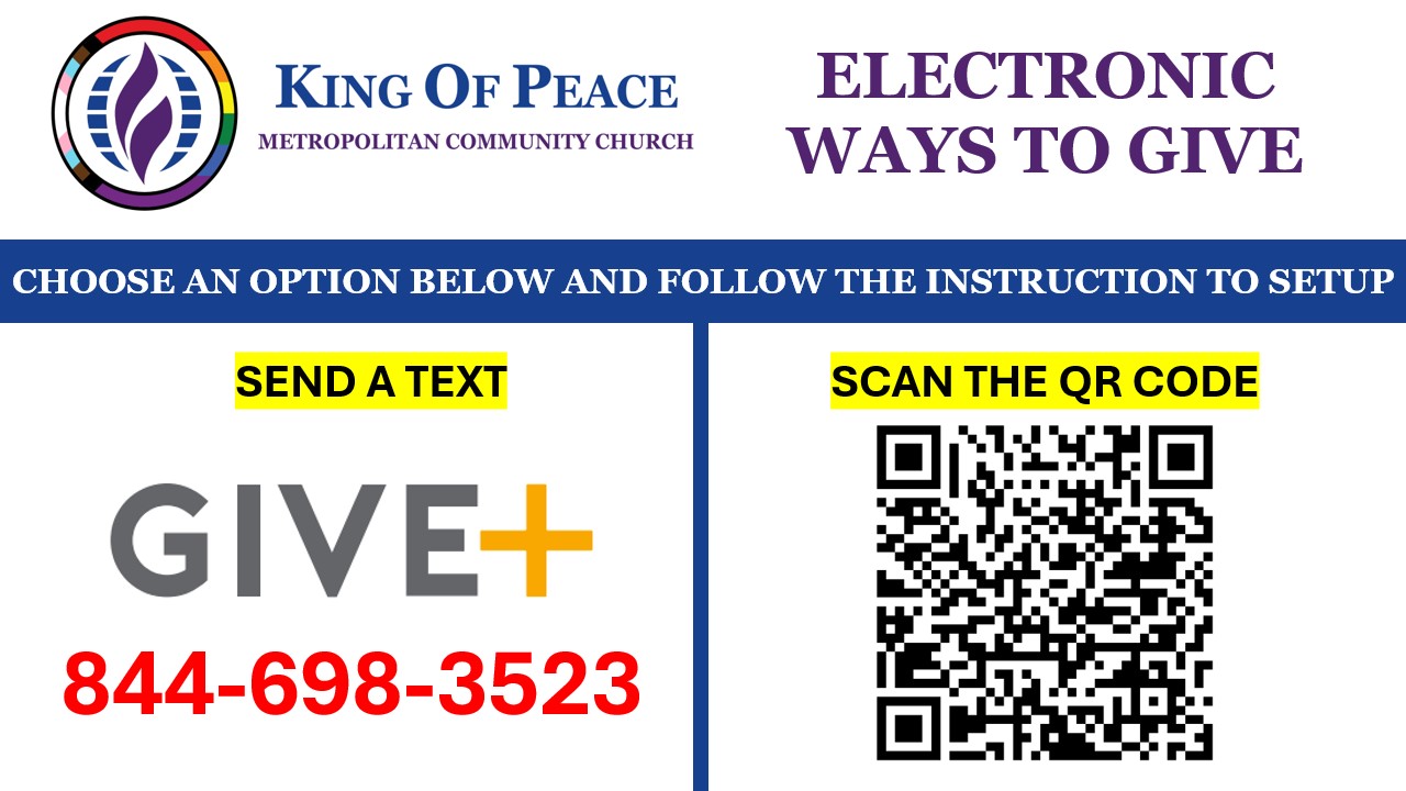 Mobile Giving via QR Code - King of Peace MCC